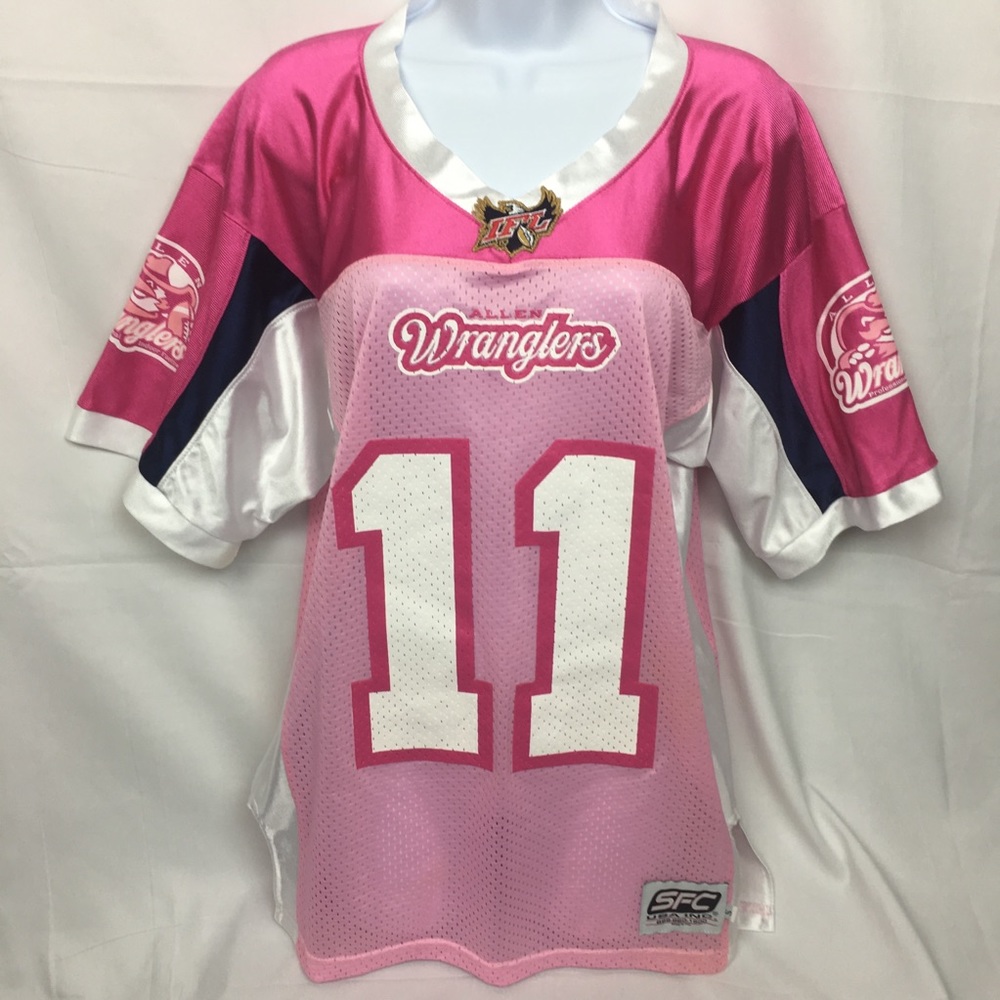 IFL Pink & White Allen Wranglers Jersey.   Size: S